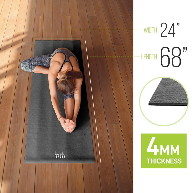 Nicole Miller Yoga Workout Mat 4MM Thick Yoga Exercise Mat for Home Gym 4MM Black Walmart
