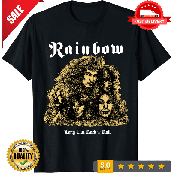 Classic HOT Rainbow band LONG LIVE ROCK N ROLL T-shirt black S-5Xl, NEW TRENDING ITEM-TH72755