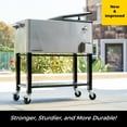 thumbnail image 3 of Permasteel 80-Qt Rolling Outdoor Cooler with Removable Basin, PS-223-SS, Stainless Steel, 3 of 17