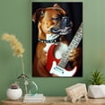 thumbnail image 2 of Boxer Vintage Dog Electric Guitar Canvas – Artistic Music, Boxer Dog with Electric Guitar Canvas Size 8x12 Wall Print for Bedroom, Living Room, Office, 2 of 5