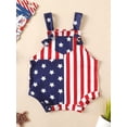 thumbnail image 2 of Wassery Baby Boys Jumpsuits 4th of July Outfits Sleeveless Stars and Stripes Print Bodysuit Summer Independence Day Clothes for Newborn 0-24 Months, 2 of 8
