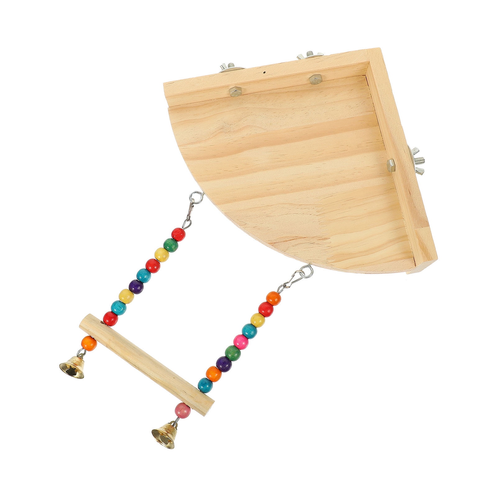 OUNONA Light Yellow Wooden Parrot Stand Platform with Chewing Feature Pet Accessory
