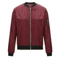 thumbnail image 6 of QATAINLAV Zip Up Jacket for Women Lightweight Windproof Bomber Jackets Solid Basic Baseball Jacket Boyfriend Outerwear with Ribbed Cuffs and Pockets Daily Deals Wine XXL, 6 of 7