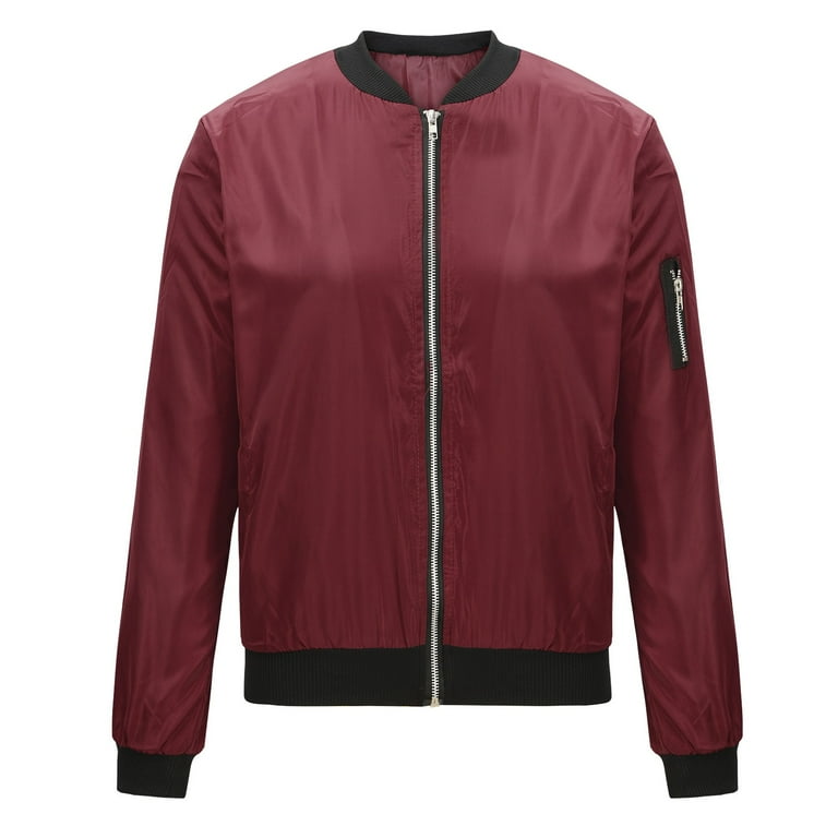 【SINOON】24SS ROUND BOMBER JACKET IROINNID Women's Bomber Jacket Long Sleeve Solid Color Round
