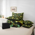 thumbnail image 6 of Castle Fairy Teens Southwestern Abstract Aztec Bedding Comforter Set 7 Pieces,Bohemian Geometric Black Green Full Bedding Set Lightweight,Hippie Tribal Exotic Style Fitted Sheet Flat Sheet, 6 of 8