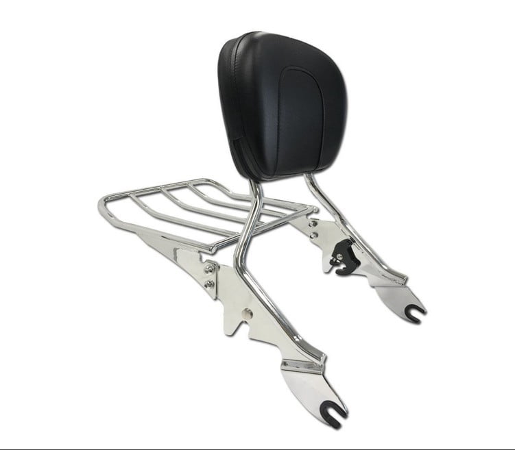 PBYMT Chrome Detachable Sissy Bar Passenger Rear Backrest with Luggage Rack Compatible for Harley Touring Street Glide Electra Glide Road King 2009-2020 