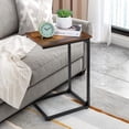 thumbnail image 5 of C Shape Side Table Set of 2, C Shape Sofa and Bed End Table, Portable Laptop Table, Sofa Side Table, Space Saving Living Room Bedroom - Brown, 5 of 5