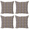 thumbnail image 1 of Ambesonne Retro Throw Pillow Cover 4 Pack, Bauhaus Geometric Pattern, 24", Multicolor, 1 of 2