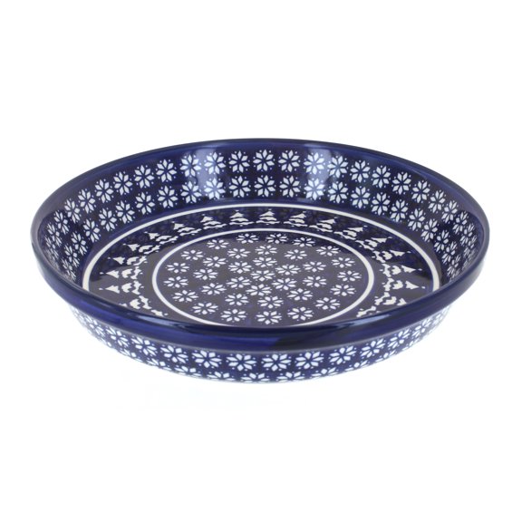 Blue Rose Polish Pottery Winter Nights Pie Plate