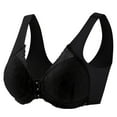 thumbnail image 2 of YWDJ Comfy Bras for Womens Closure in Back Comfortable Bras No Wires Bras Wide Strap Half Cup Push up Hollow Sleep Bras Padded Plus Size Bras Wrap Solid Comfy Bras Black 2XL, 2 of 3