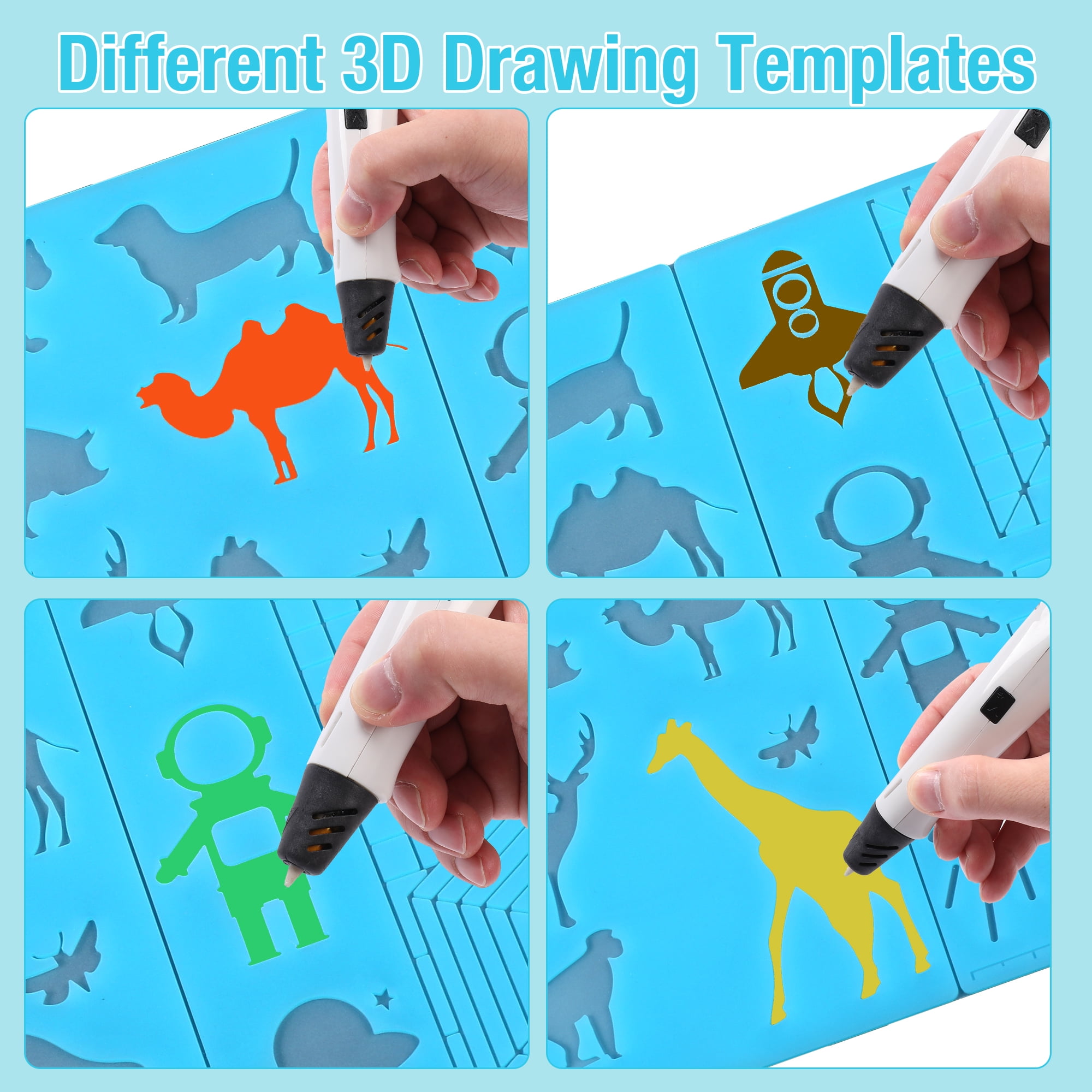 Puzzle Toys 3D Pen for Kids Ages 8-10 3D Drawing Tools 3D Printing Pen 3D  Pen Mate Silicone Toys 3D Pen Silicone Mat 3 Mat 3D Printing Pen Mat 3D
