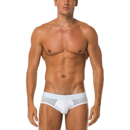 

Juebong Men s Underwear Deals Clearance Under $5 Men s Fashion Comfortable Briefs Sexy Breathable Mesh Triangle-Briefs White XXL