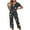 Dark Gray, variant on Relaxed Pajams Set 2 Piece V-neck Top with Floral Prints, 7Inch Mid-Calf Capris (Elastic Waist & Pockets) - Stylish & Comfy Sleepwear