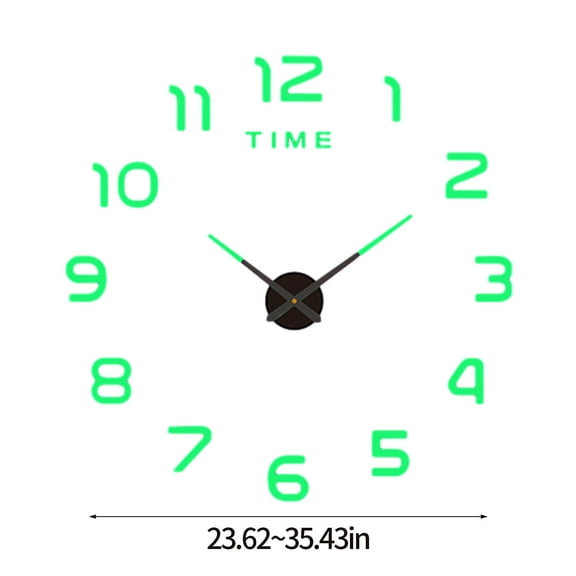 Kezqiaxn Home and Kitchen Gadgets Mirror Wall Clock Big Size Wall Decorative Clocks Silent Non Ticking Motion Clocks Light Green