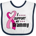 thumbnail image 3 of Inktastic Breast Cancer Awareness I Support My Grammy with Pink Ribbon Boys or Girls Baby Bib, 3 of 4