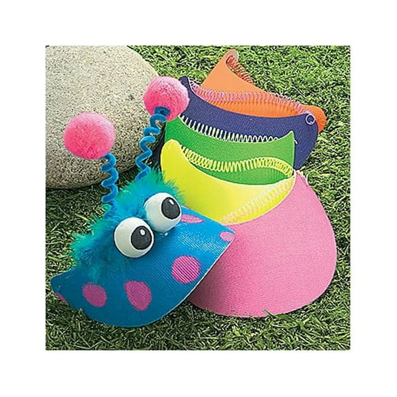 Child Neon Visors W/Coil Bands - Party Wear - 12 Pieces