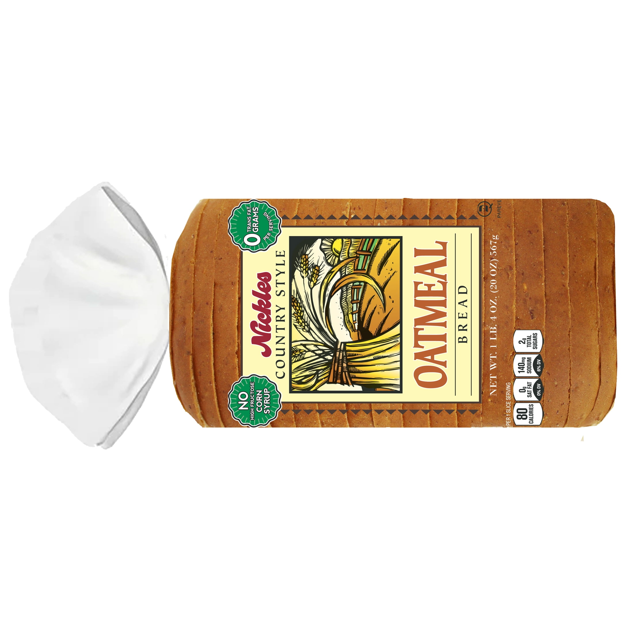 Nickles Bakery Split Top Oatmeal Bread, 20-ounce Loaf.