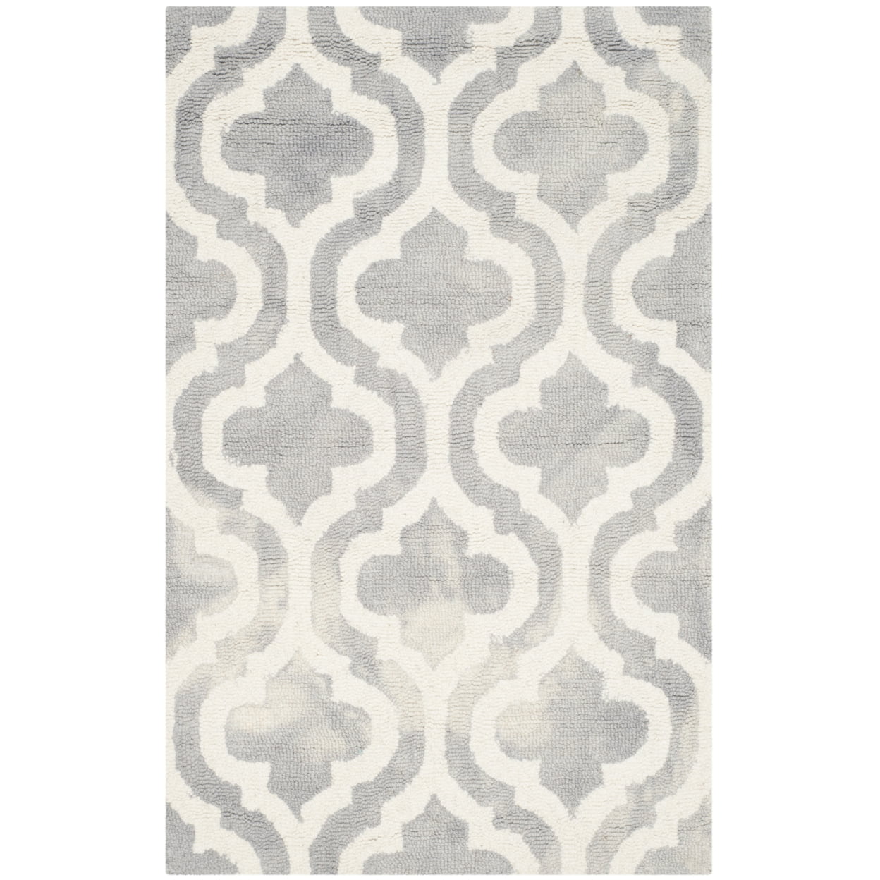 SAFAVIEH Dip Dye Jolyon Faded Geometric Wool Area Rug, Grey/Ivory, 5' x 8'