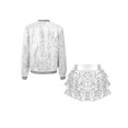 thumbnail image 2 of TiaoBug Girls Sequin Hip Hop Jazz Dance Outfits Disco Party Dress 2-Piece Jacket and Mini Skirt Set Silver 6, 2 of 7