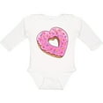 thumbnail image 3 of Inktastic Heart Shaped Donut with Pink Icing and Sprinkles Boys or Girls Long Sleeve Baby Bodysuit, 3 of 5