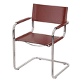 thumbnail image 6 of Breuer Chair Company Mart Stam Cantilever Armchair Arm Chair w/ Chrome Steel Frame & Dark Red Bonded Leather by Furnish Theory, 6 of 7