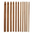 thumbnail image 1 of HEVIRGO 12Pcs Bamboo Handle Crochet Hook Knit Weave Yarn Craft Knit Needles Set, 1 of 10
