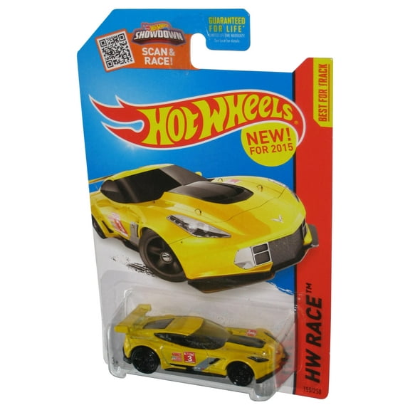 Hot Wheels HW Race (2015) Yellow Corvette C7.R Toy Car 155/250