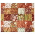 thumbnail image 3 of YOSITiuu Leilani 3-Piece Boho Washed Cotton Comforter Set Queen Size - Bohemian Bedding Set Orange Green White Floral Printed Patchwork Lightweight Comforter for All Season, 3 of 9
