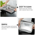thumbnail image 3 of OUNONA 1Pack Stainless Steel Meal Tray Rectangular Dish Silver for Kitchen Organization for Households Families, 3 of 7