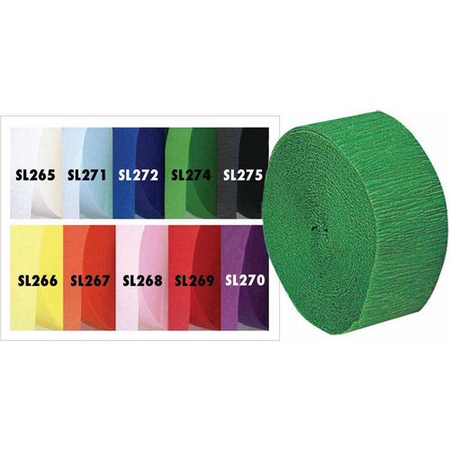 Decorative Crepe Ribbon, Pack of 12, Dark Blue