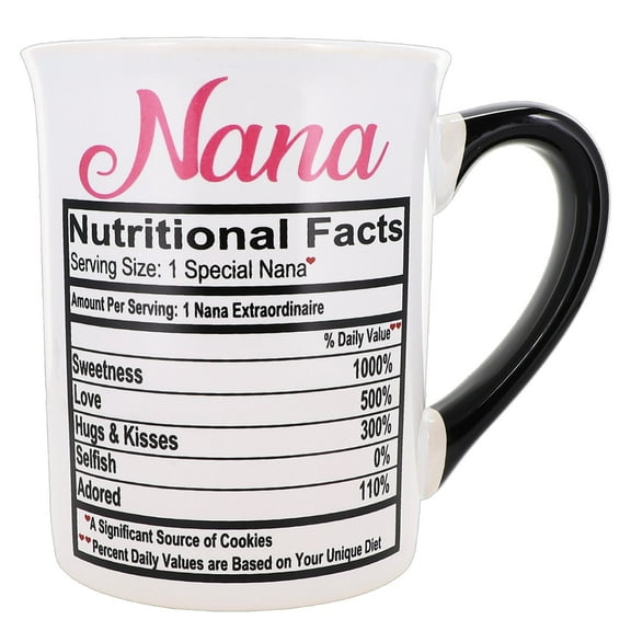 Cottage Creek Nana 16 oz. White Ceramic Coffee Mug with Letter Print