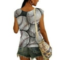 thumbnail image 3 of DailyTrove Women's Baseball Print Sleeveless Tank - Casual V-Neck Top, Sporty for Games & Outings, 3 of 4