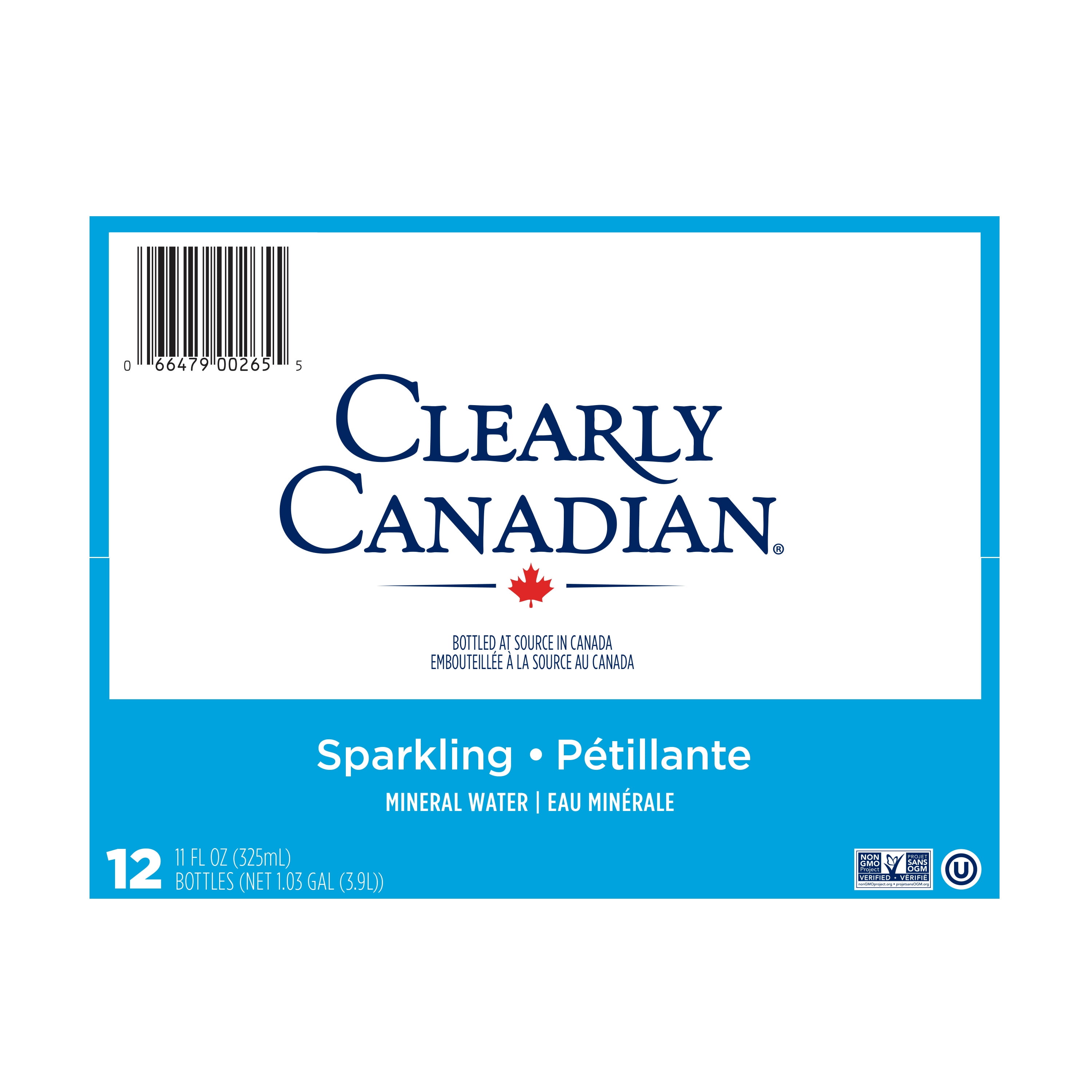 Clearly Canadian Sparkling Mineral Water, 12 Count Pack with No Allergens