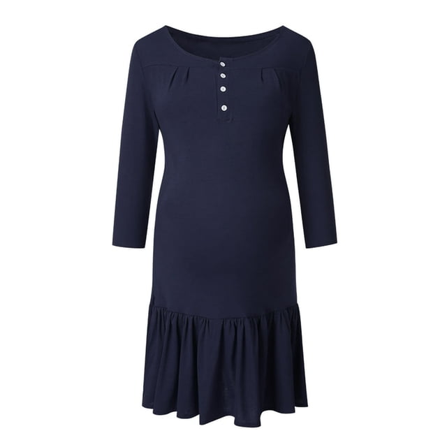 PENGXIANG Robe de Nuit d'Allaitement à Manches Courtes pour Femmes Enceintes d'Été