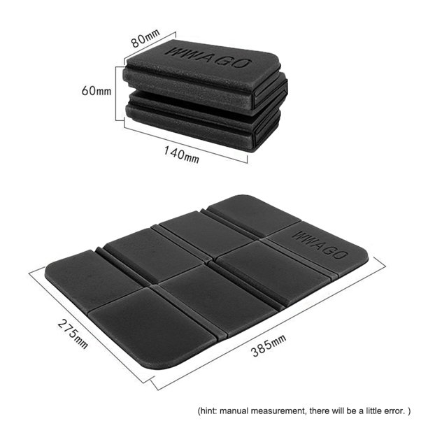 Alfombrilla plegable de espuma a prueba de humedad con aislamiento para asiento de picnic (negro) Likrtyny Para estrenar