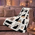 thumbnail image 6 of Black Cats Moons Whimsical, Playful Pet Portrait Pattern, Warm Flannel Blanket for Living Room and Reading Nook, Cat Lovers Friendship Gift, Pet Lover Home Decor, 6 of 9