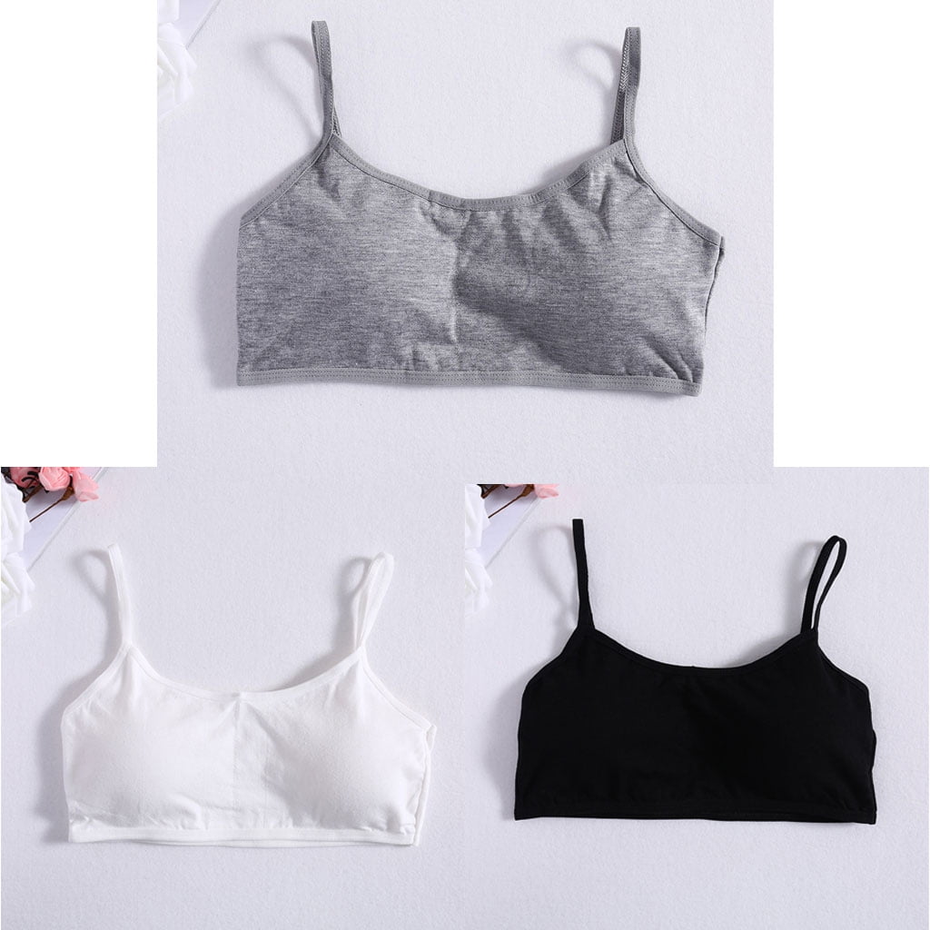 LLF 3pcs/set Young Girls Solid Soft Cotton Bra Puberty Teenage Breathable  Underwear Sport Training Bras for 8-14 years : Buy Online at Best Price in  KSA - Souq is now : Fashion