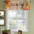thumbnail image 3 of Orange Plaid Pumpkins Thanksgiving Curtain Valances for Windows, Kitchen Valance Window Treatments Panel 2 Pack, Fall Botanical Rod Pocket Short Curtains for Bathroom Bedroom 60 x 18 Inch, 3 of 8