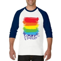 Artix - Mens Raglan Sleeve Baseball T-Shirts, up to Size 3XL - Rainbow Pride