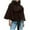 Coffee, variant on Uaswgudfs Women's Black Wool Cape Coat, Stand Collar Button Belted Casual Jacket - Fashion Outerwear Black L