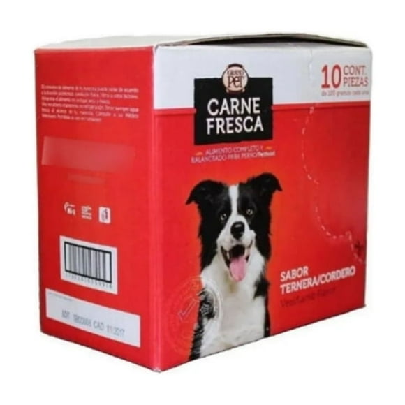 Caja GrandPet Carne Fresca Ternera y Cordero Sobre 100 g (10 Pzas)