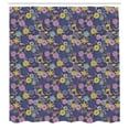 thumbnail image 2 of Ambesonne Floral Shower Curtain, Hand-Drawn Flowers Retro Art, 69"Wx70"L, Slate Blue Mustard Pink, 2 of 4