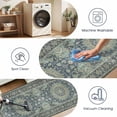 thumbnail image 5 of 2x5 Hallway Runner Rug, Washable Non Slip Low Pile Soft Distressed Dusty Teal Oriental Vintage Rugs for Kitchen Bedroom Entryway Laundry Living Room, 5 of 11