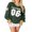 Green, variant on Michellecmm Women Oversized Sweatshirt Number Letter Long Sleeve V-Neck Tops