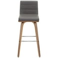 thumbnail image 4 of Armen Living Vienna Walnut Swivel Bar Stool 29 1/2" High Modern Gray Upholstered Cushion with Low Backrest Footrest for Kitchen Counter Height Island, 4 of 8