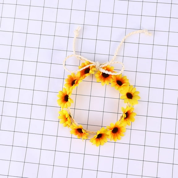 WHAMVOX  Flower Headband Hair Hoop Bridal Daisy Toddler Vacation Yellow