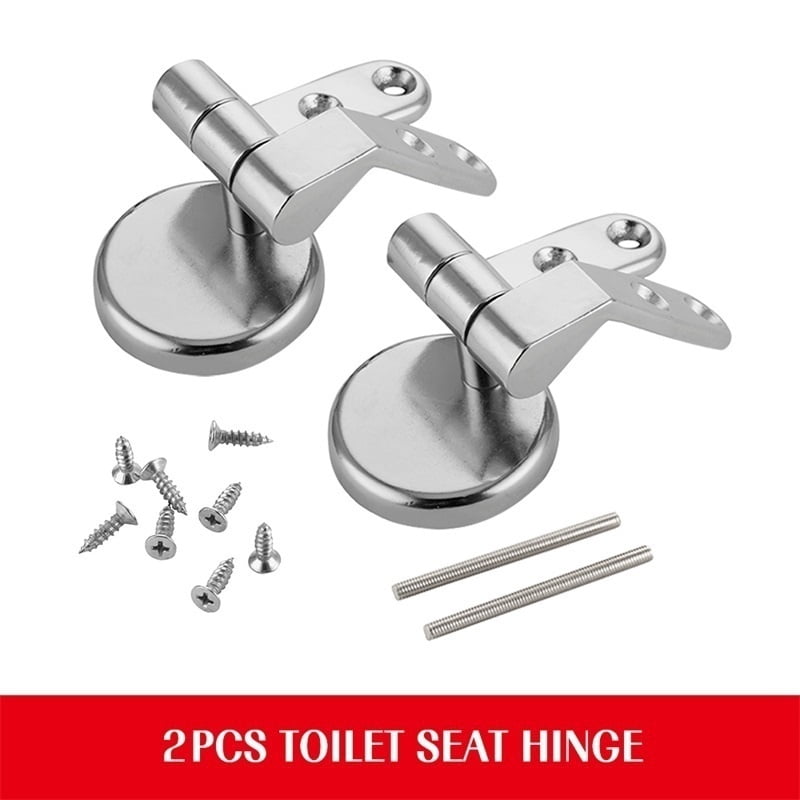 Pair of Toilet Chrome Hinges With Fittings Toilet Seat Replacement Mountings 