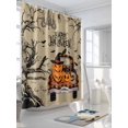 thumbnail image 3 of Fsddascl Brown Halloween Shower Curtain Set - Extra Long 72" x 96" Washable Bathtub Curtain with 12 Hooks, Horror Pumpkins Skull Truck Withered Tree Waterproof Fabric Shower Curtains for Bathroom, 3 of 6