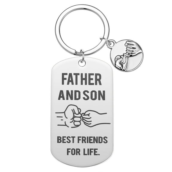 Personalized Father's Day Keychain Father and Son Best Friends for Life Key Chains for Daddy Love Gifts Car Key Pendant