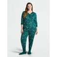 thumbnail image 2 of Joyspun Women's Waffle Knit Henley Sleep Top, Joggers and Socks Pajama Set, 3-Piece, Sizes XS-3X, 2 of 8